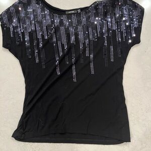 Apt. 9 Black Sequin Women's Top
